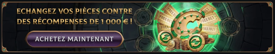 Boutique de bonus du casino Talismania : échangez des pièces contre des prix allant jusqu'à 1 000 €.